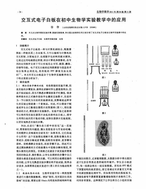 交互式电子白板在初中生物学实验教学中的应用