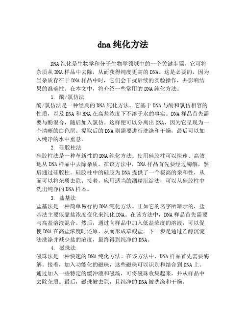 dna纯化方法