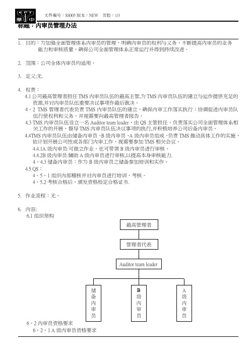 内审员管理办法