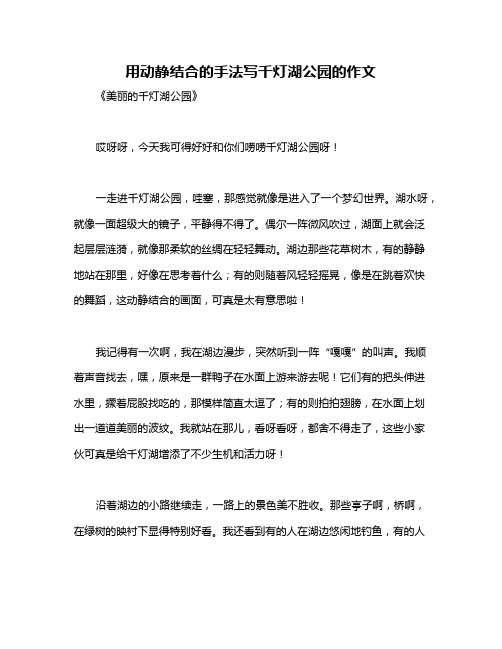 用动静结合的手法写千灯湖公园的作文