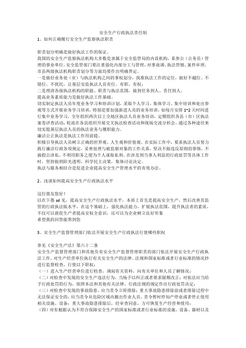 安全生产行政执法责任制安全生产