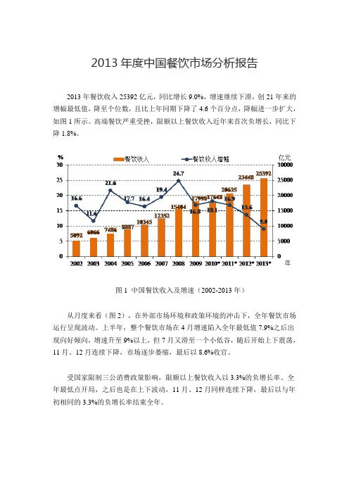 2013年度中国餐饮市场分析报告