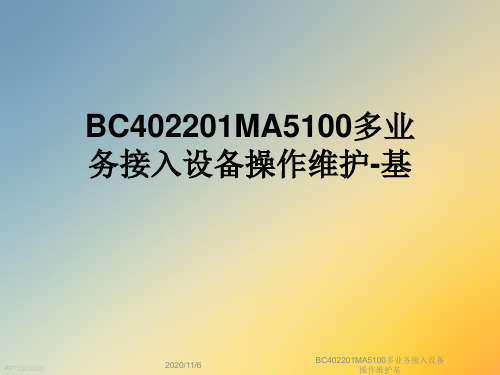 BC402201MA5100多业务接入设备操作维护基