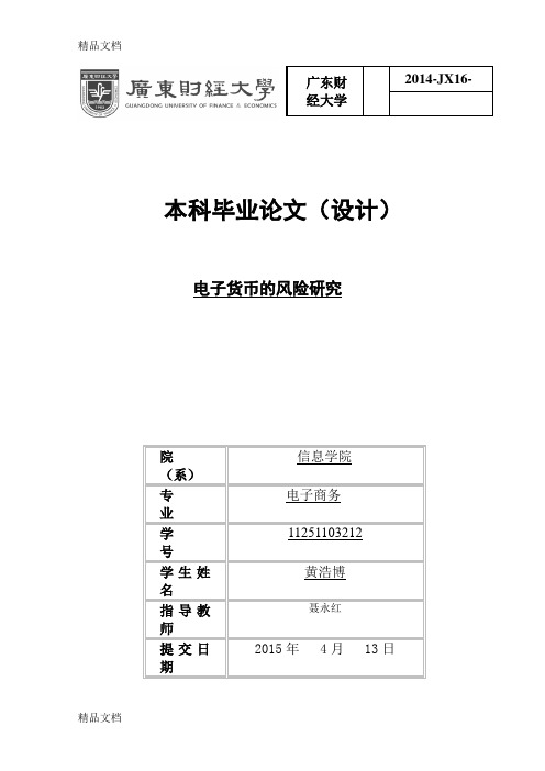 《电子货币的风险研究》教学文稿