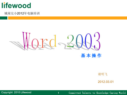 word2003教程ppt