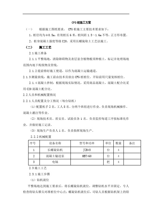 CFG桩施工方案