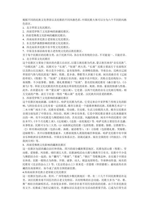 少数民族音乐分类