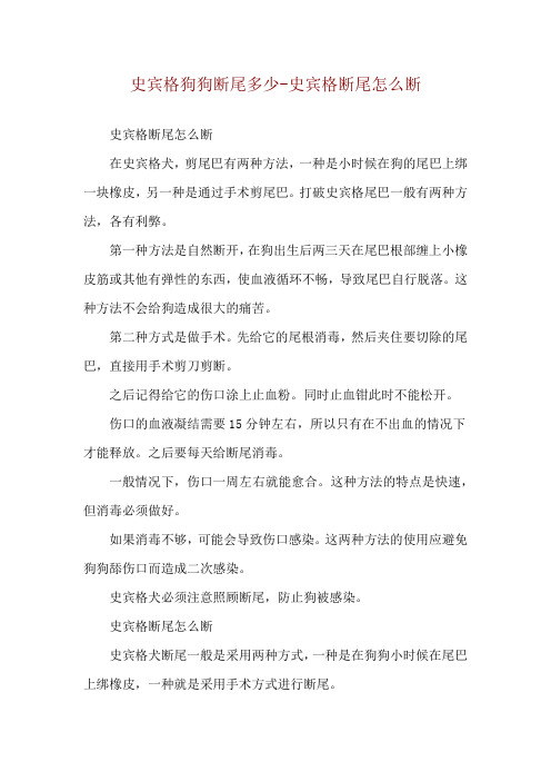 史宾格狗狗断尾多少-史宾格断尾怎么断