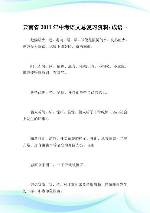 云南省年中考语文总复习资料成语.doc