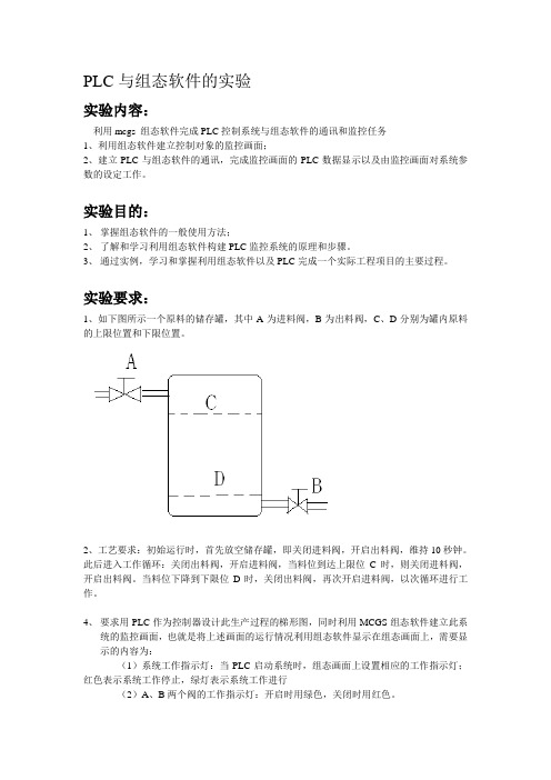 PLC与组态软件的实验