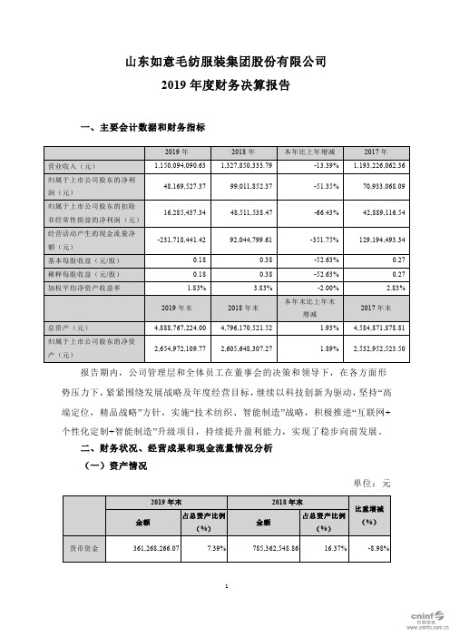 如意集团：2019年度财务决算报告