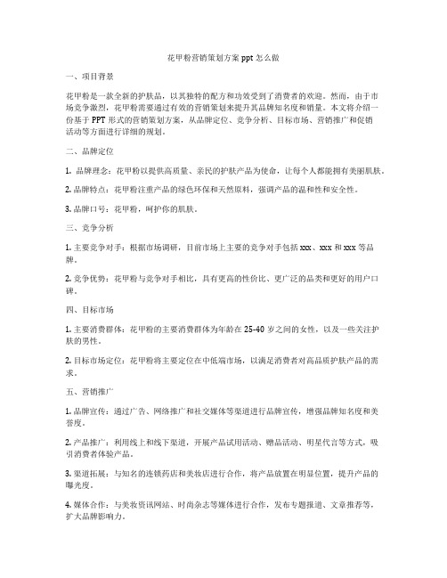 花甲粉营销策划方案ppt怎么做