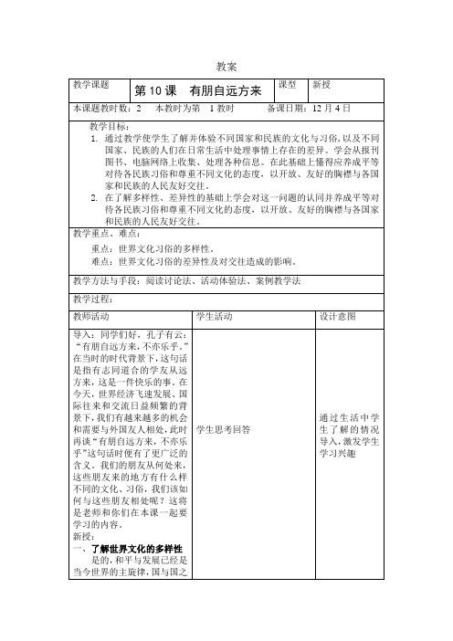 024教案文化习俗 多姿多彩