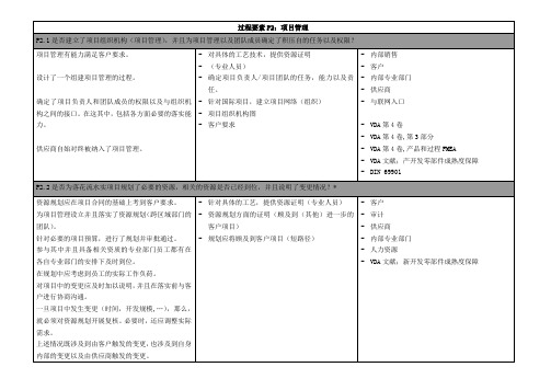 VDA6.3详细提问表