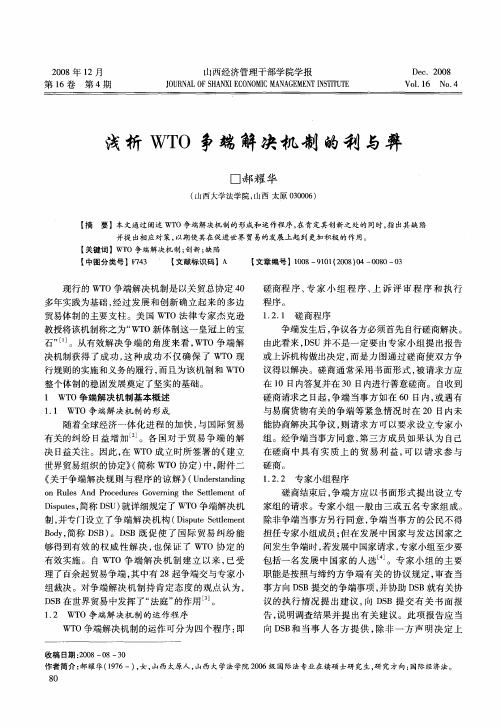 浅析WTO争端解决机制的利与弊