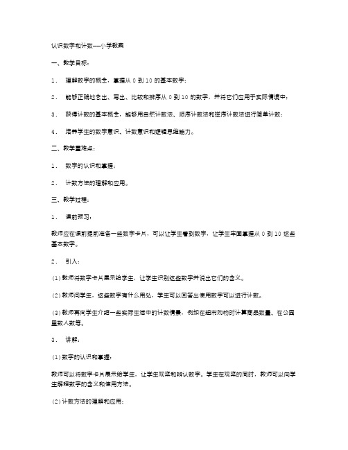 认识数字和计数——小学教案