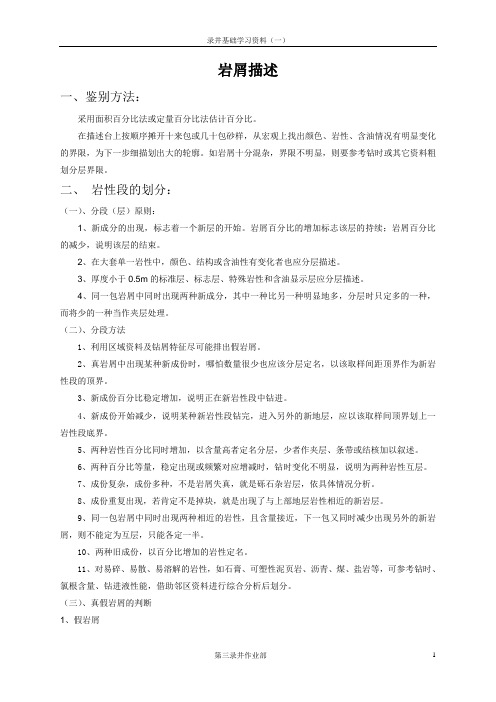 岩屑描述学习资料