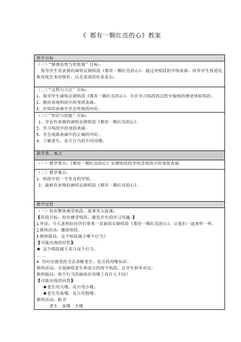 2022年人音小学音乐二下《都有一颗红亮的心》教案 (公开课获奖)