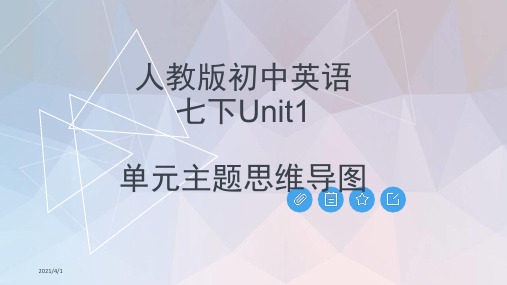 人教版-初中英语-七下Unit1 单元主题思维导图