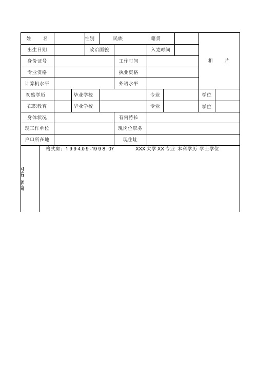 应聘人员申请表(信息来自电力英才网88.doc