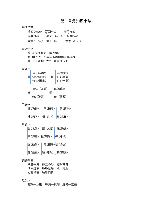 六年级语文上册第一单元知识点总结