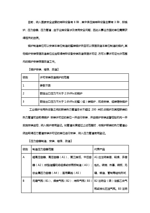 办理承压类特种设备改造资质