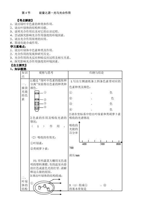 高考生物一轮复习人教版 能量之源教案.docx