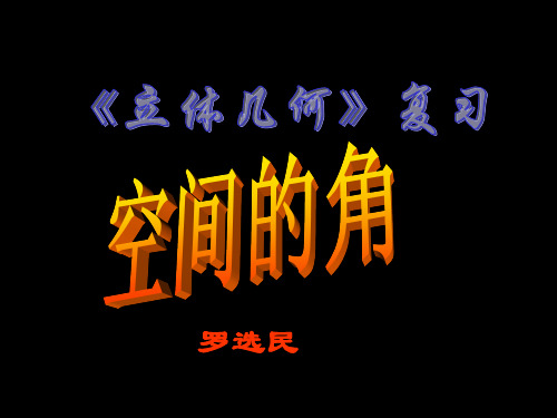 线面角二面角专题复习好课件