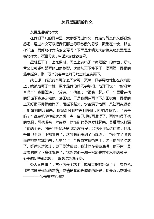 友爱是温暖的作文