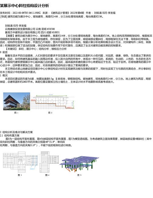 某展示中心斜柱结构设计分析