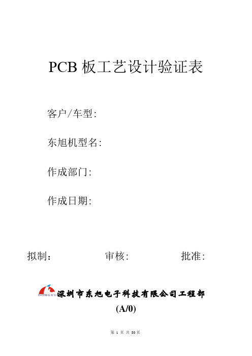 PCB设计规范验证表