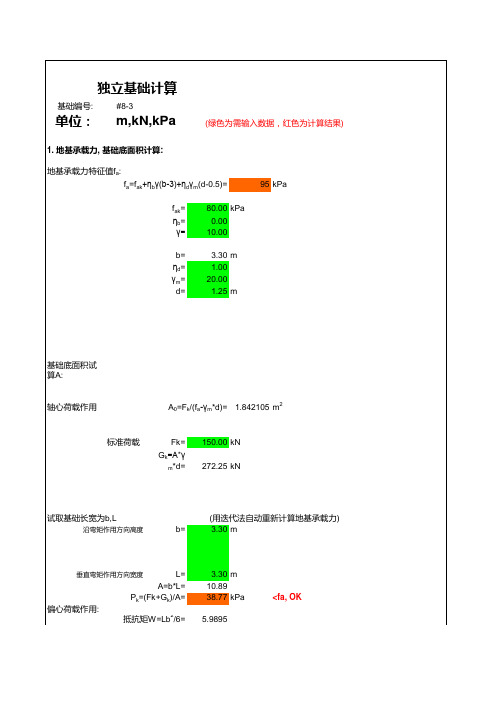 独立基础计算(带公式)