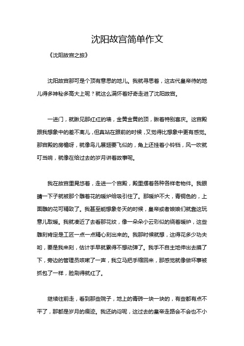 沈阳故宫简单作文