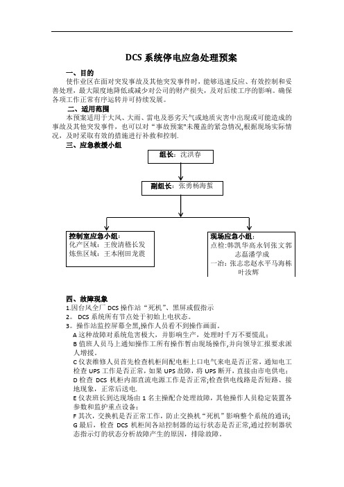 DCS系统停电应急预案