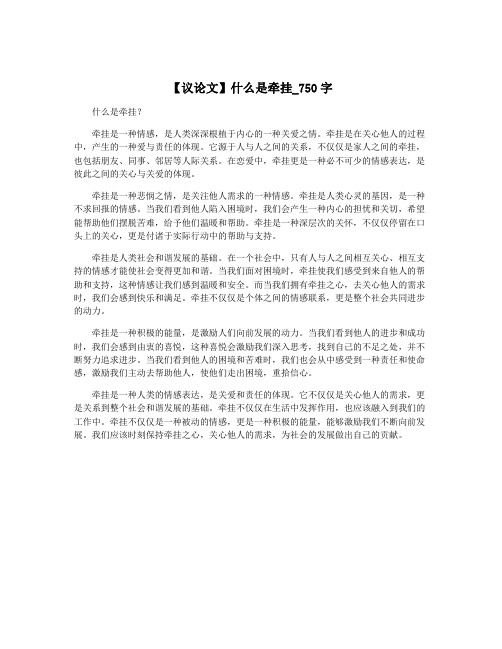 【议论文】什么是牵挂_750字