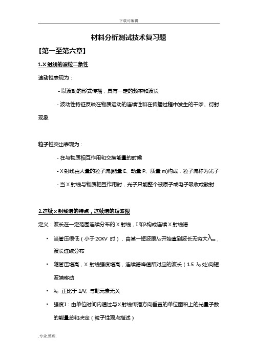 材料分析测试技术复习题_附答案