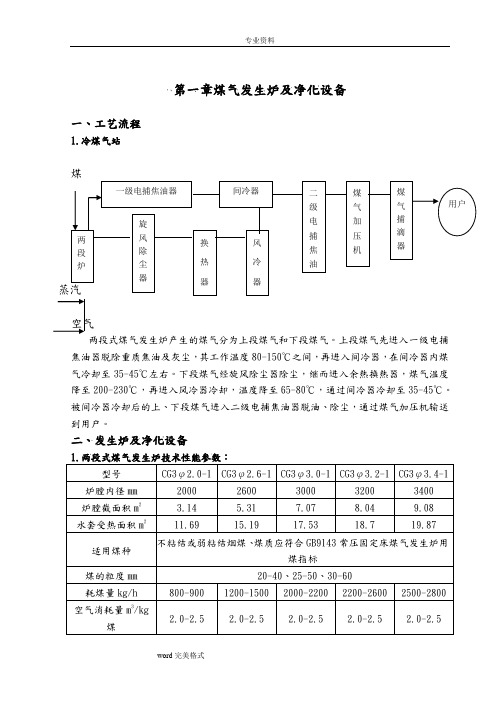 两段式(冷站)煤气发生炉操作规程完整