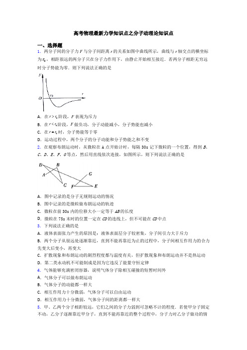 高考物理最新力学知识点之分子动理论知识点