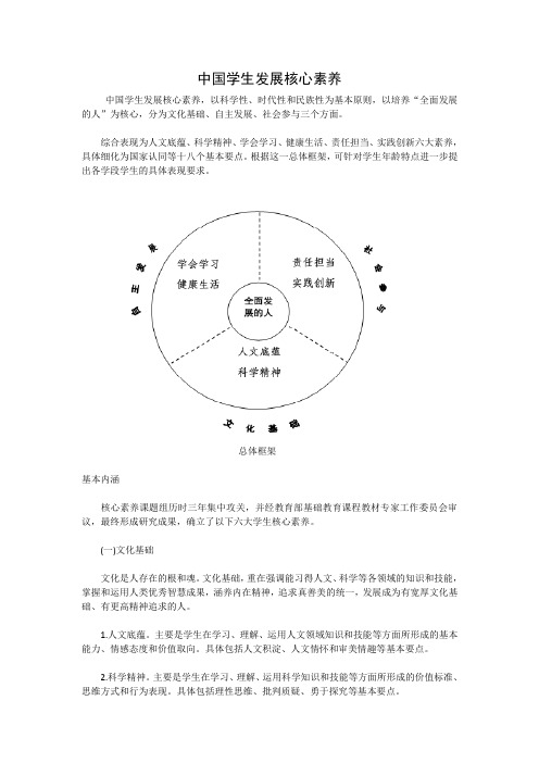 中国学生发展核心素养