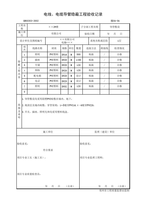 电线导管隐蔽