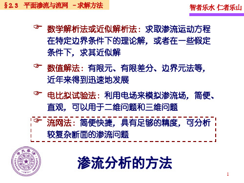 土力学-第二章-平面渗流与流网1 渗透力与渗透变形1 张丙印