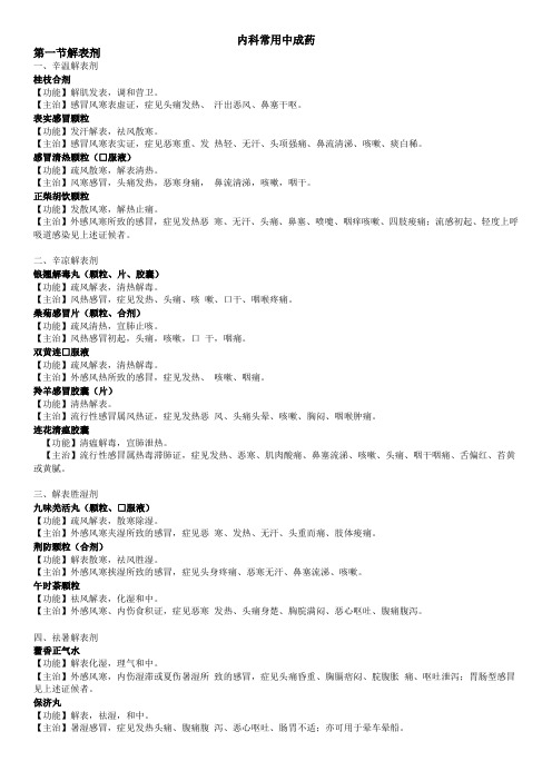 2016执业中药师-专二中成药总结详解