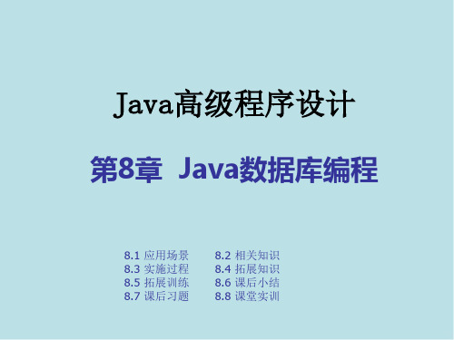 Java高级程序设计实战教程第八章 Java数据库编程