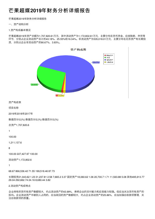 芒果超媒2019年财务分析详细报告