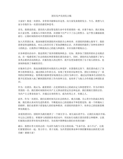 团员发声亮剑发言稿