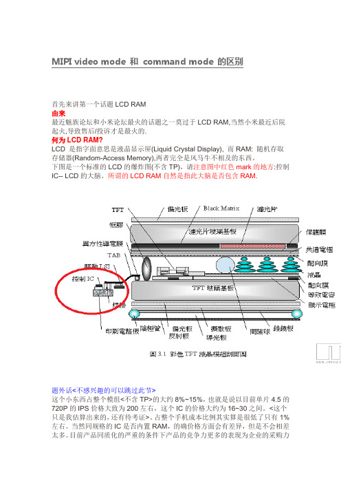 MIPI video mode 和 command mode 的区别