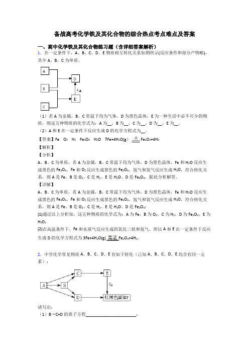 备战高考化学铁及其化合物的综合热点考点难点及答案