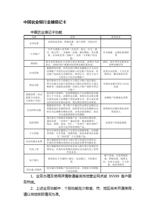 中国农业银行金穗借记卡