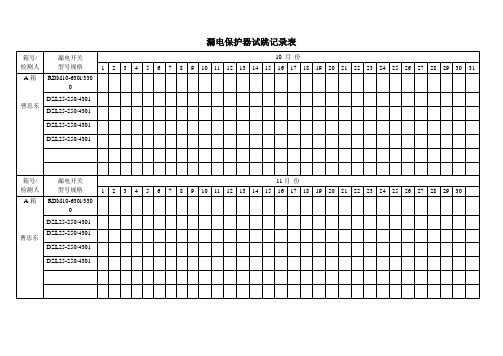 漏电保护器试跳记录表(每天)
