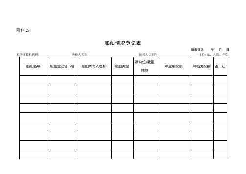 船舶情况登记表